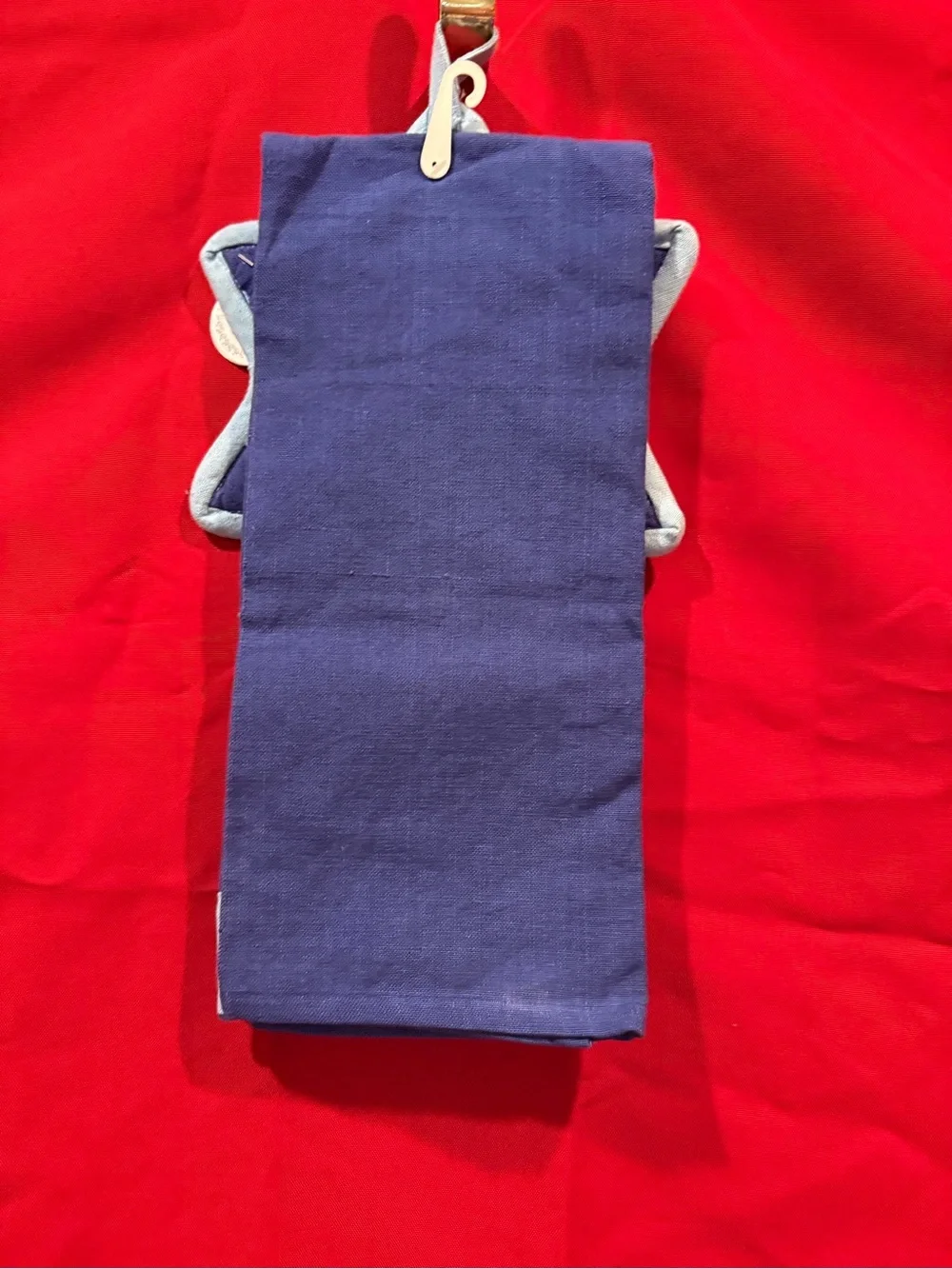 Blue Star Embroidered Kitchen Towel and Potholder Set